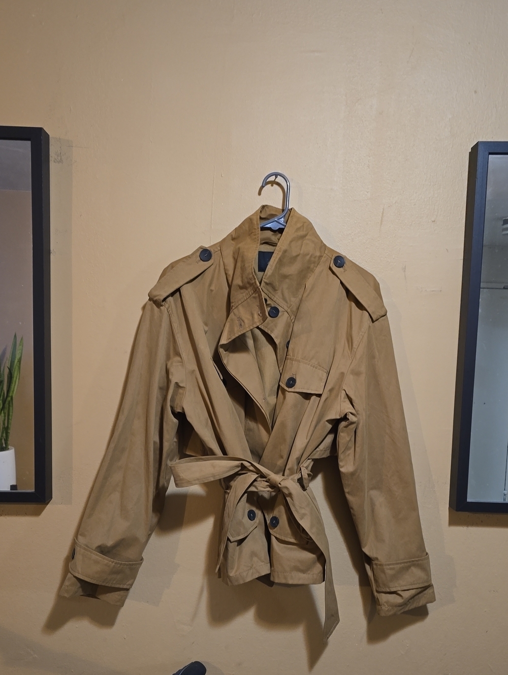 Zara Tan Short Trench Coat Jacket - Women's